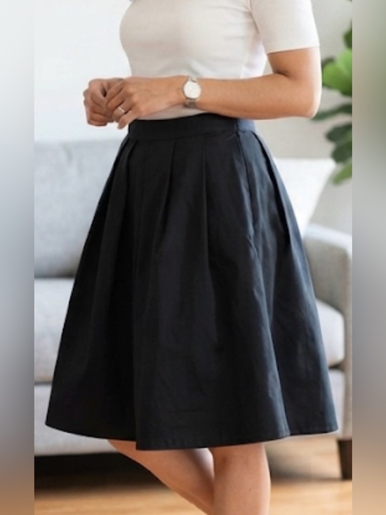 Grace Karin Dresses & Skirts - Grace Karin Black A-Line Pleated Midi Skirt